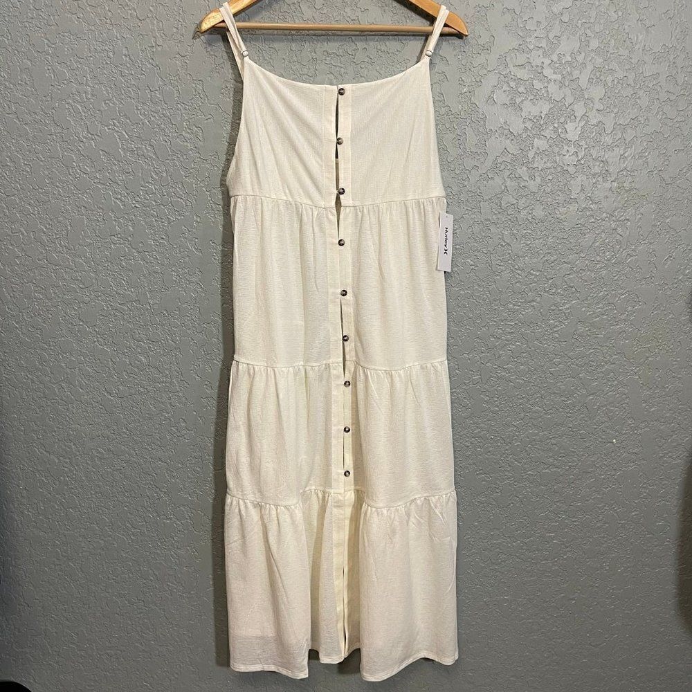 Hurley Solid Tiered Button Down Sundress
